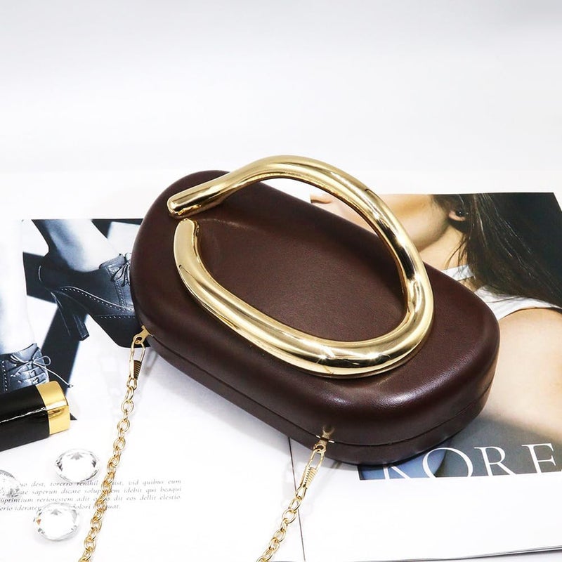 CUXVA Acrylic Clutch Purse for Women Classic Round Acrylic Evening Handbag Vintage Metal Handlebars Bag for Wedding Party Prom - Image 4